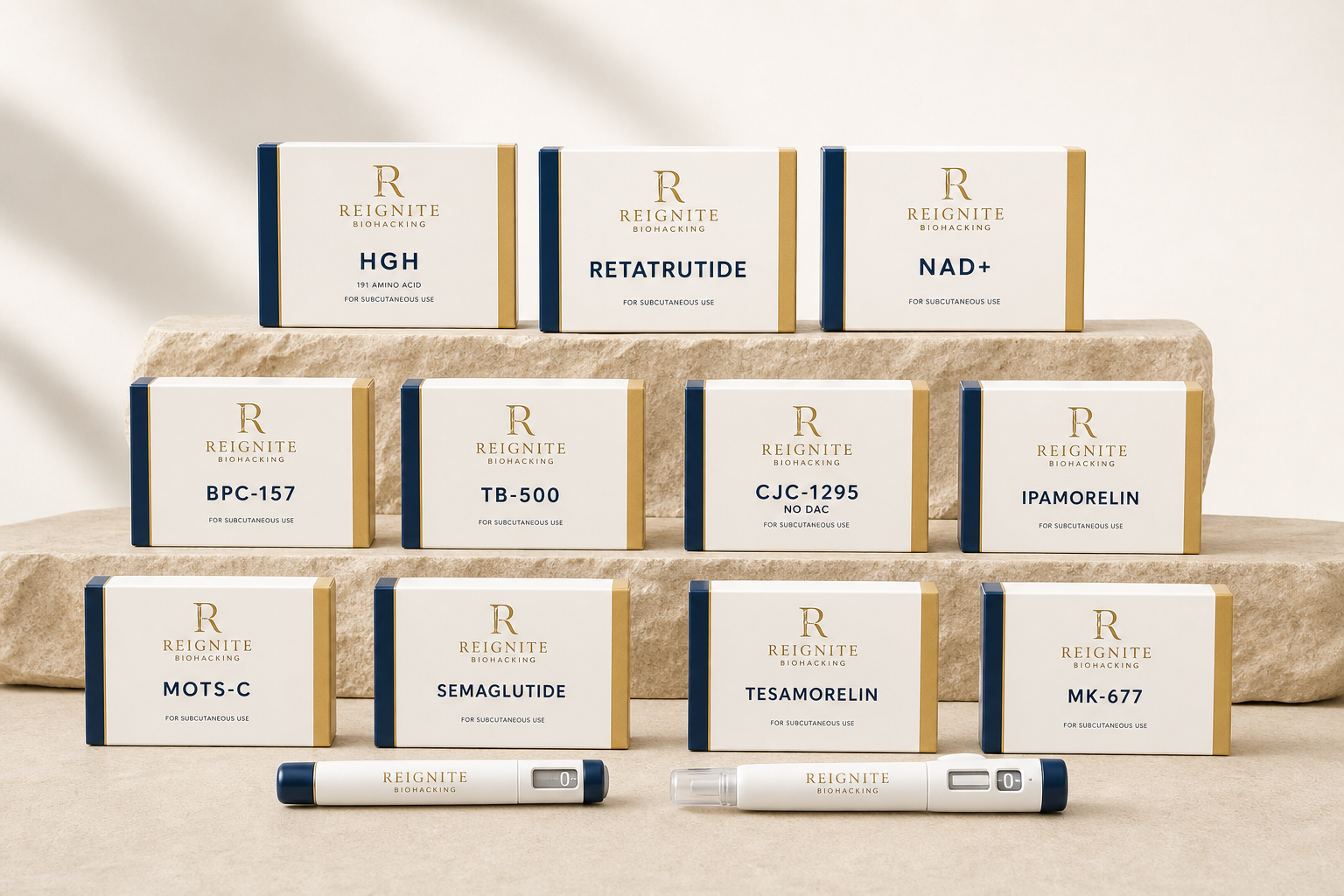 The Reignite Collection — research-grade peptide pens.