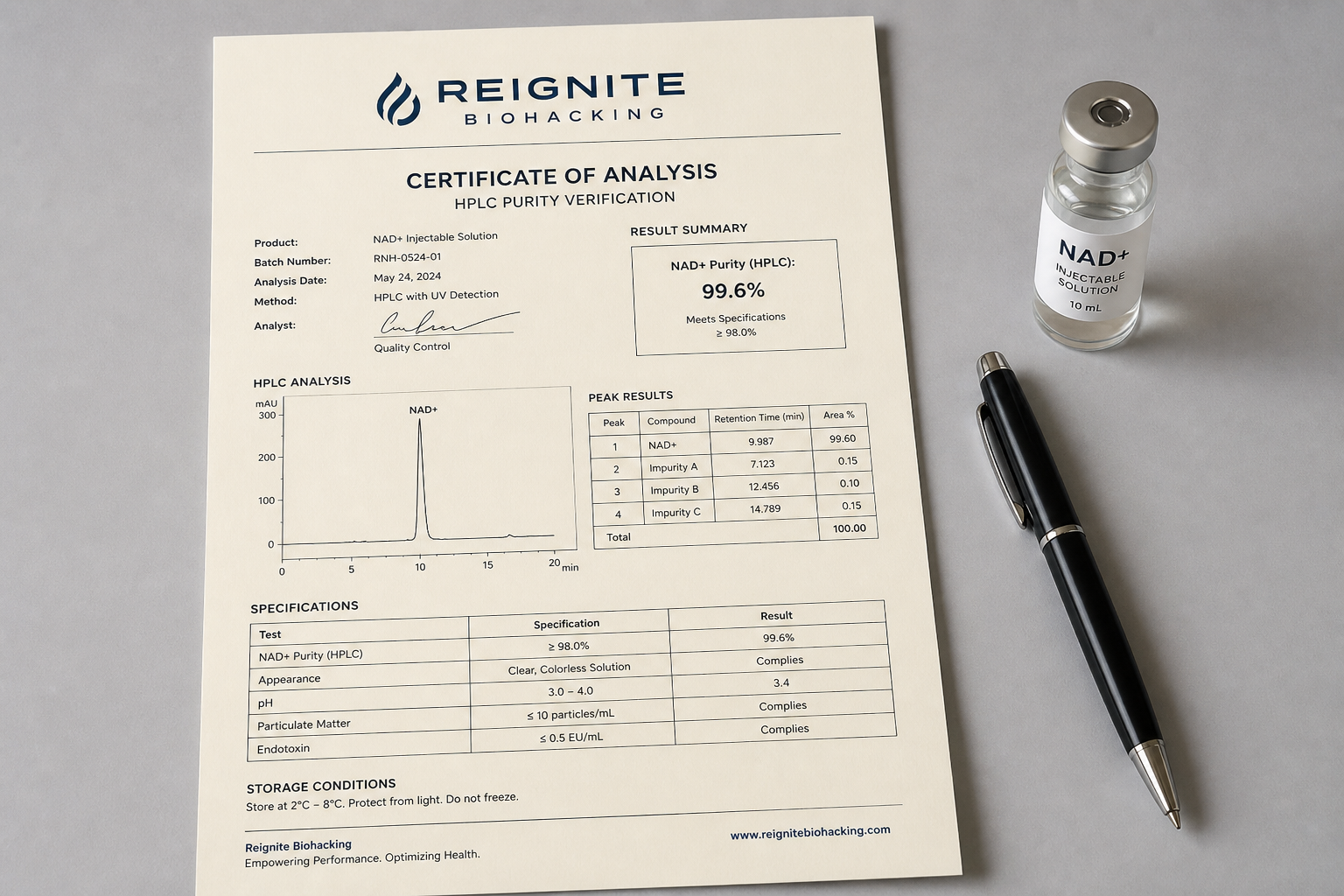 Certificate of Analysis documentation